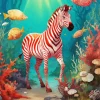 Fantasy Zebra In The Sea Diamond Painting