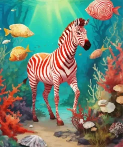 Fantasy Zebra In The Sea Diamond Painting