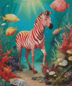 Fantasy Zebra In The Sea Diamond Painting