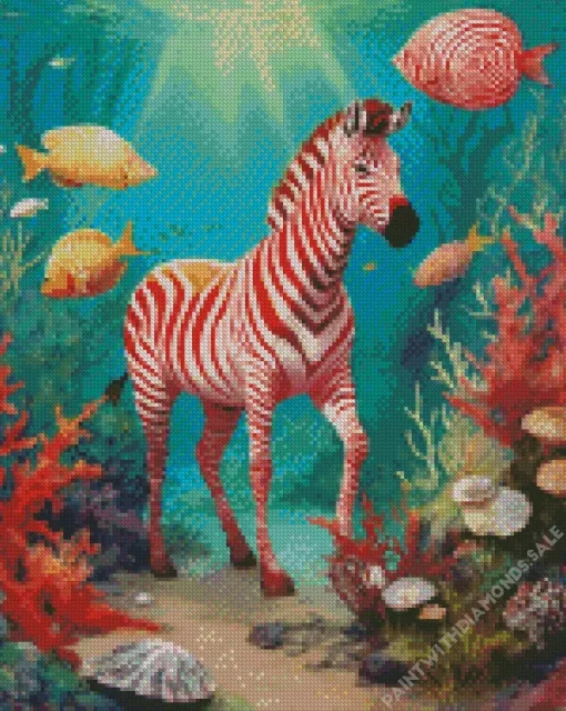 Fantasy Zebra In The Sea Diamond Painting