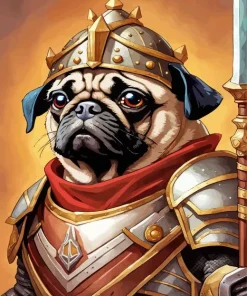 Fantasy Warrior Pug Diamond Painting