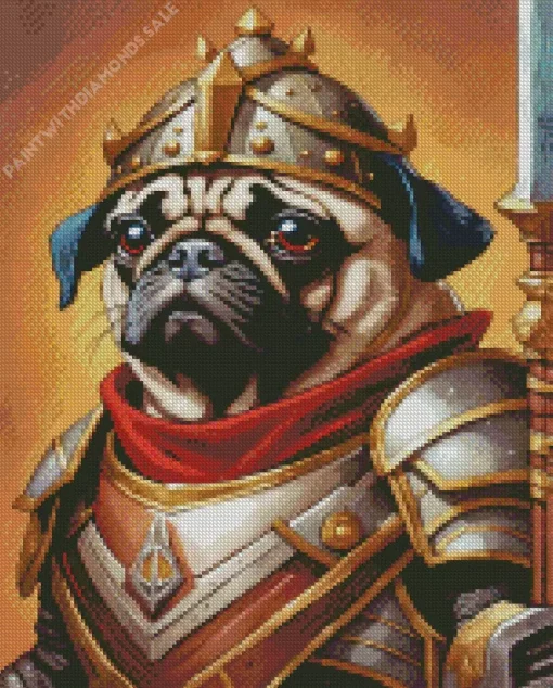 Fantasy Warrior Pug Diamond Painting