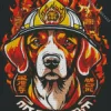 Fireman Beagle Dog Diamond Painting