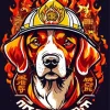 Fireman Beagle Dog Diamond Painting