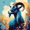 Floral Goat Diamond Painting