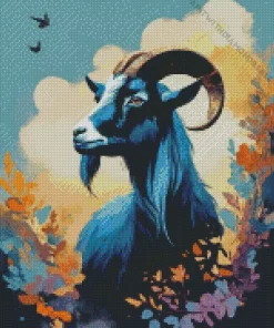 Floral Goat Diamond Painting