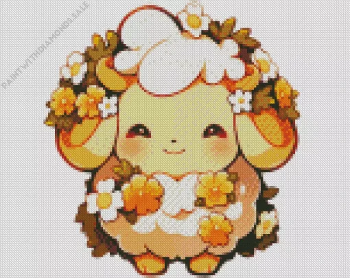 Floral Lamb Diamond Painting