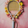 Floral Tennis Racket Diamond Painting