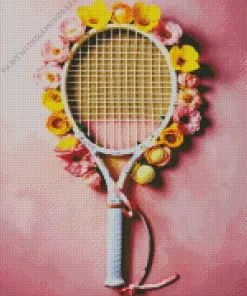 Floral Tennis Racket Diamond Painting