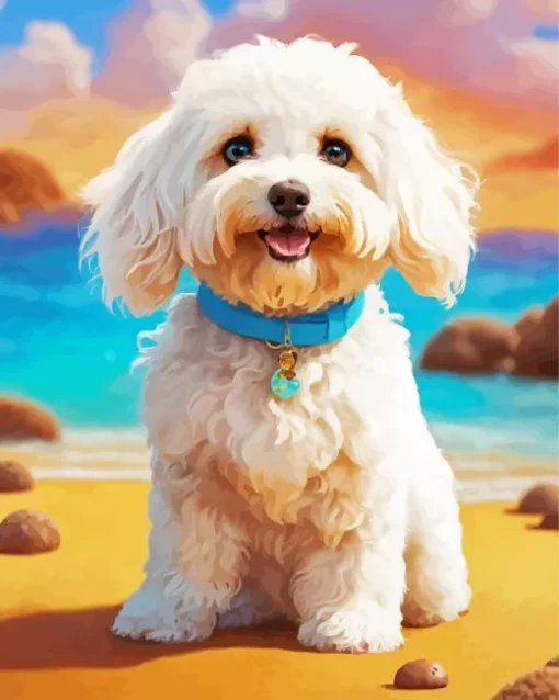 Fluffy Bichon Frise Diamond Painting