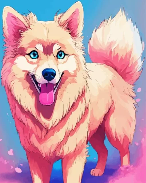 Fluffy Samoyed Dog Diamond Painting