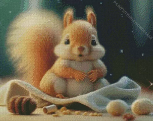 Fluffy Squirrel Diamond Painting