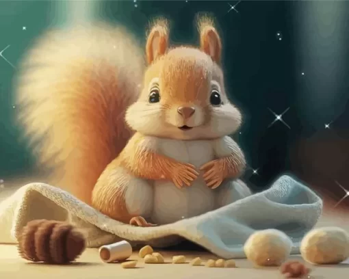 Fluffy Squirrel Diamond Painting