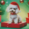 Fluffy Christmas Bichon Frise Diamond Painting