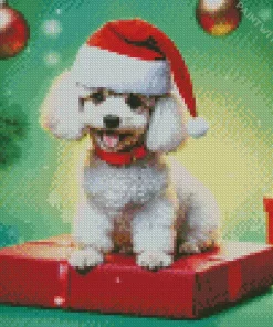 Fluffy Christmas Bichon Frise Diamond Painting