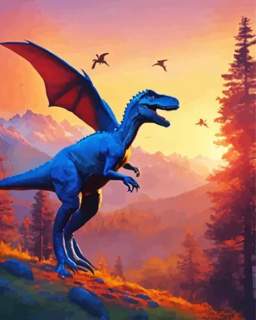 Flying Dinosaur Diamond Painting