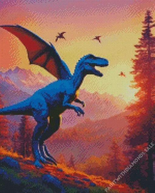 Flying Dinosaur Diamond Painting