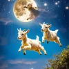 Flying Goats With Full Moon Diamond Painting