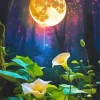 Full Moon And Calla Lilies Diamond Painting