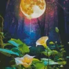 Full Moon And Calla Lilies Diamond Painting