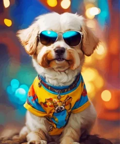 Funny Shih Tzu With Sunglasses Diamond Painting