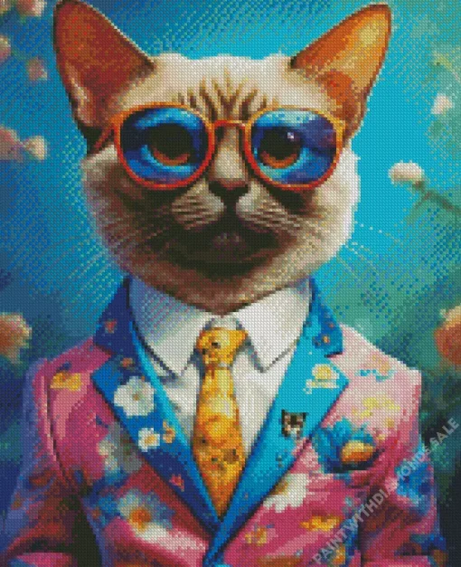 Gentleman Siamese Cat Diamond Painting