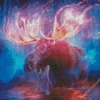 Glowing Mystic Elk Diamond Painting