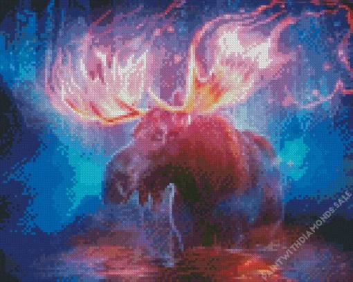 Glowing Mystic Elk Diamond Painting