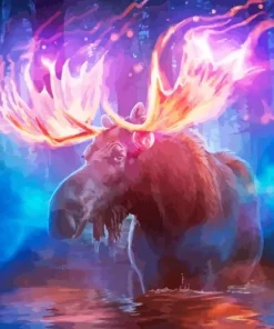 Glowing Mystic Elk Diamond Painting