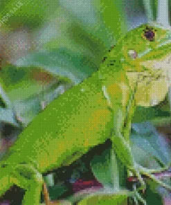 Green Iguana Diamond Painting