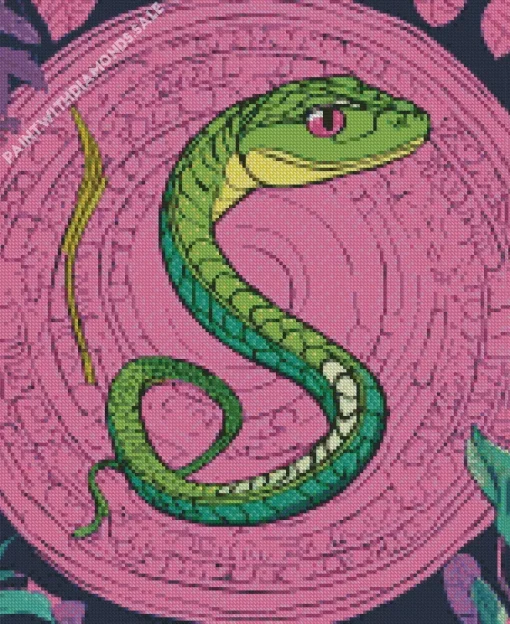 Green Snake Diamond Painting