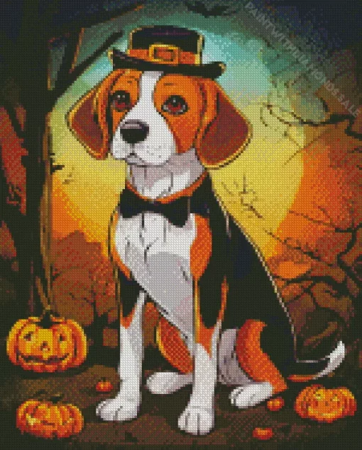 Halloween Beagle Dog Diamond Painting