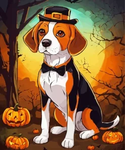 Halloween Beagle Dog Diamond Painting