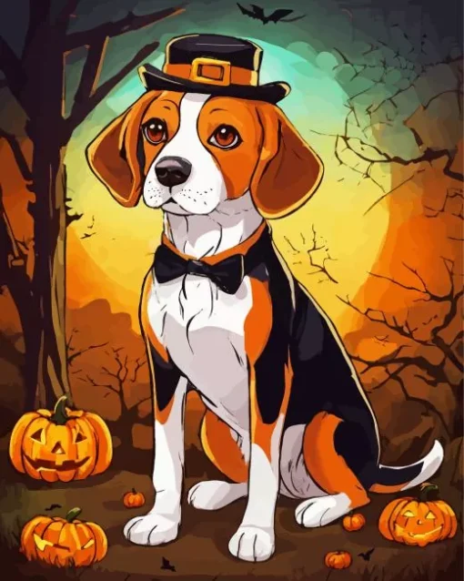 Halloween Beagle Dog Diamond Painting