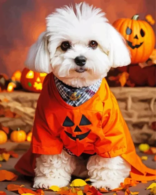 Halloween Bichon Frise Diamond Painting