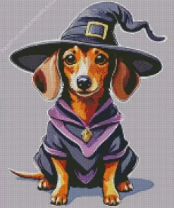 Halloween Dachshund Dog Diamond Painting