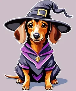 Halloween Dachshund Dog Diamond Painting