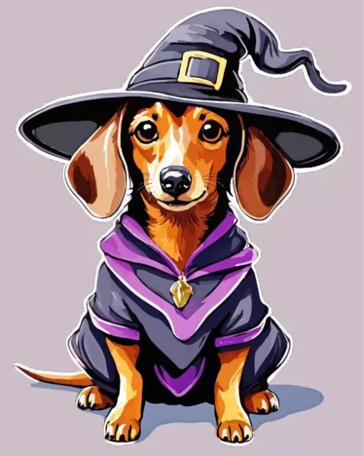 Halloween Dachshund Dog Diamond Painting