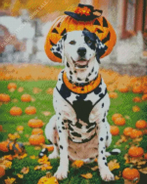 Halloween Dalmatian Dog Diamond Painting