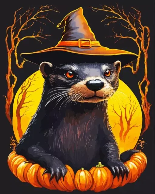 Halloween Otter Diamond Painting