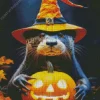 Halloween Otter With A Hat Diamond Painting