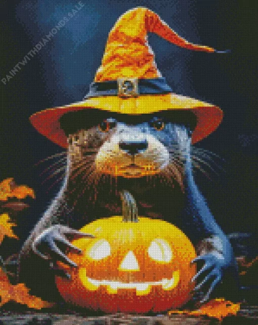 Halloween Otter With A Hat Diamond Painting