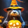 Halloween Otter With A Hat Diamond Painting