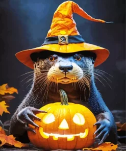 Halloween Otter With A Hat Diamond Painting