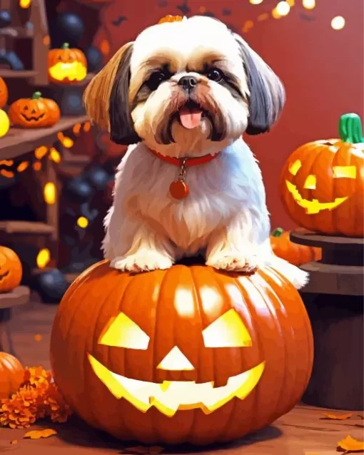 Halloween Shih Tzu Diamond Painting