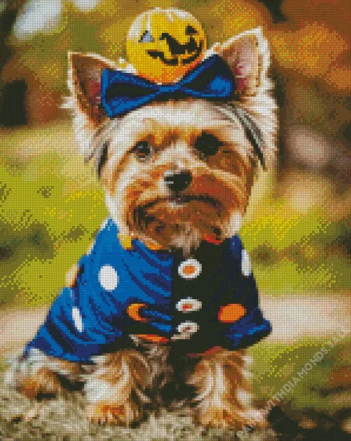 Halloween Yorkshire Terrier Diamond Painting