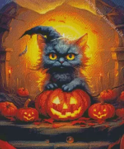 Halloween Black Cat Diamond Painting