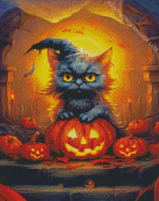 Halloween Black Cat Diamond Painting