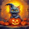 Halloween Black Cat Diamond Painting