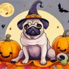 Halloween Pug Diamond Painting